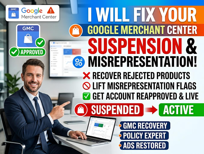 fix google merchant centre misrepresentation  suspension feed error shopping ads