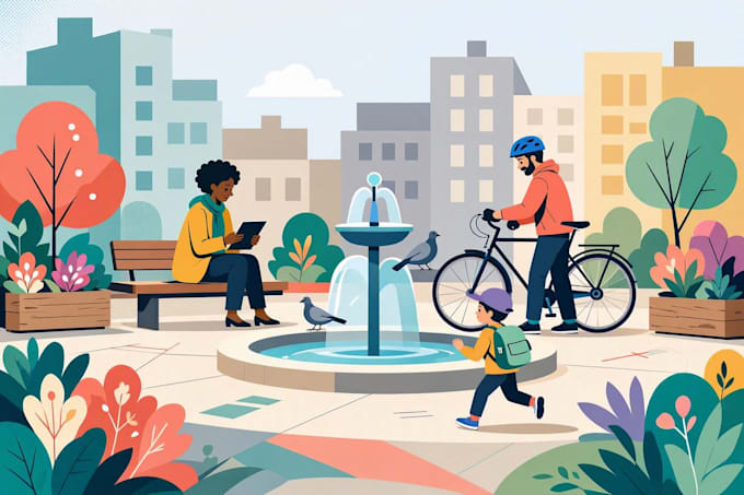 make flat vector illustrations