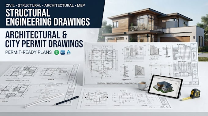 create your structural engineer drawing architectural permit drawing city permit