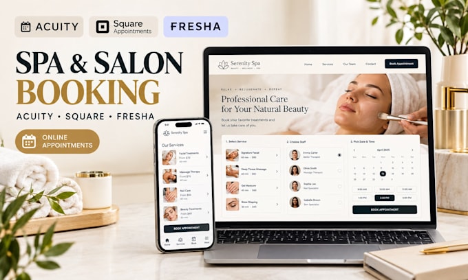 setup acuity scheduling square appointments fresha spa salon booking website