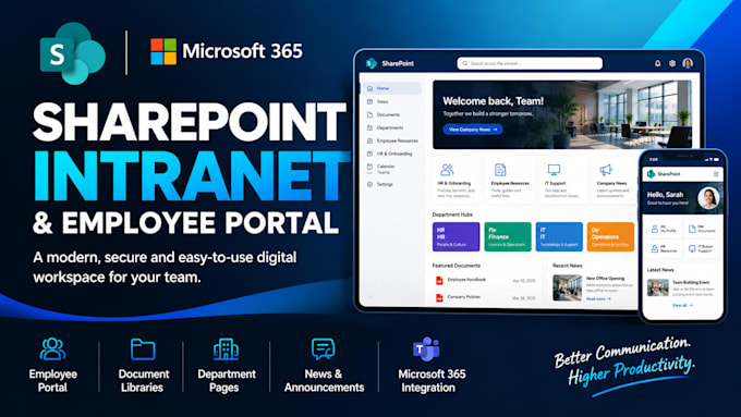 build a professional sharepoint intranet and employee portal