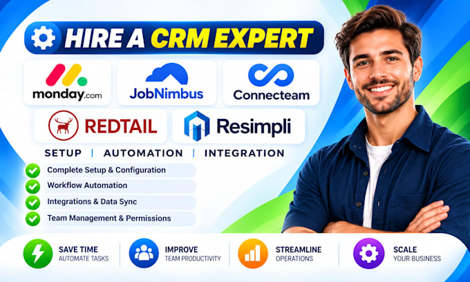 setup mondaycom jobnimbus connecteam automation redtail resimpli integration