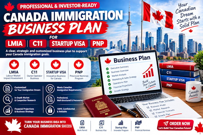 write canada immigration business plan for lmia, c11, startup visa, pnp