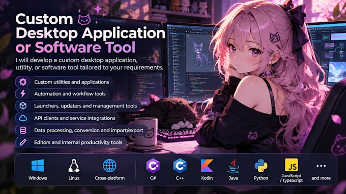 develop a custom desktop application or software tool