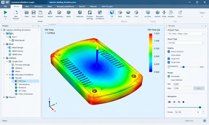 injection molding mechanical model dfm mechanical model and draft analysis