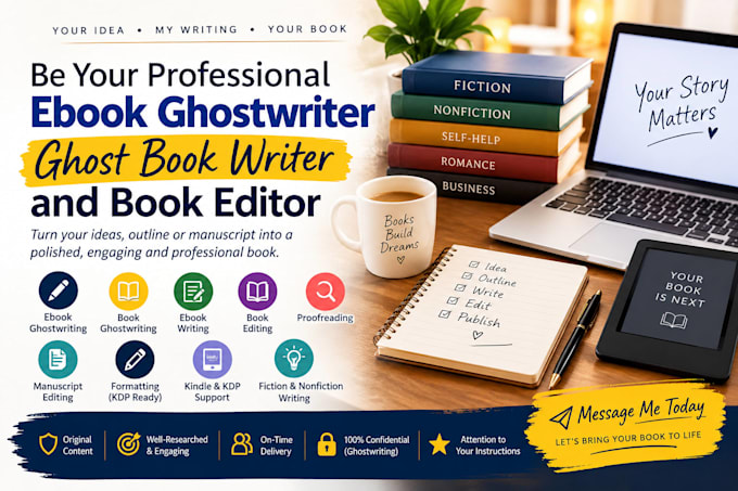 be your professional ebook ghostwriter ghost book writer