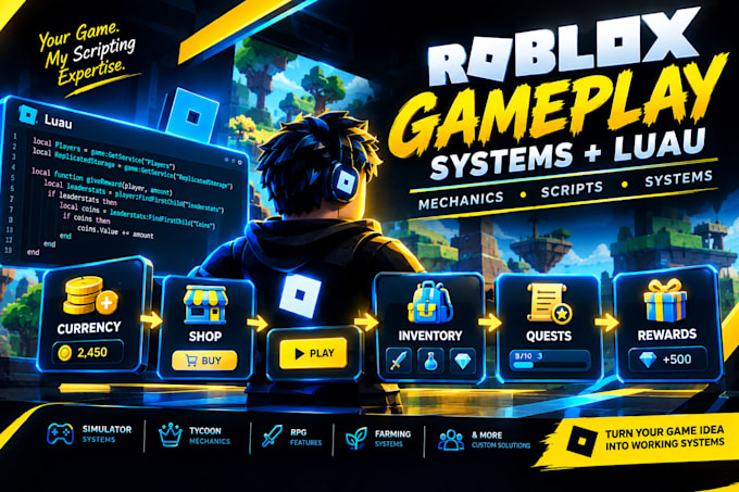 build custom roblox gameplay systems, roblox combat, mechanics using lua