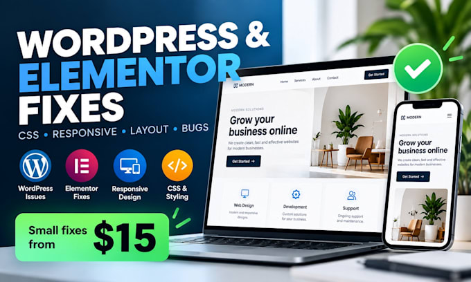 fix wordpress elementor CSS and responsive issues