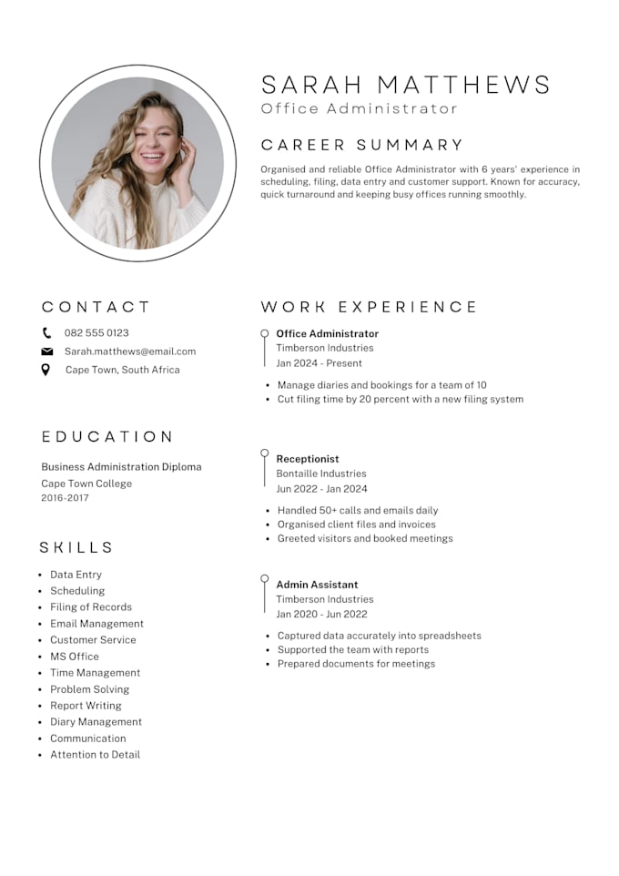 Design an editable canva resume and cv template by Wordsbycora | Fiverr