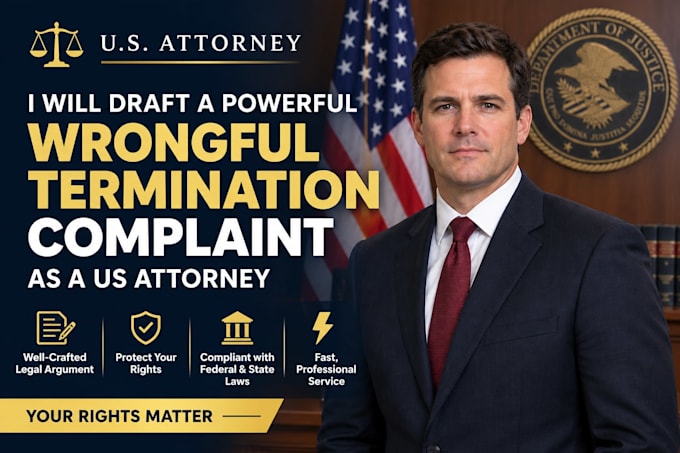 draft a wrongful termination complaint as a US attorney