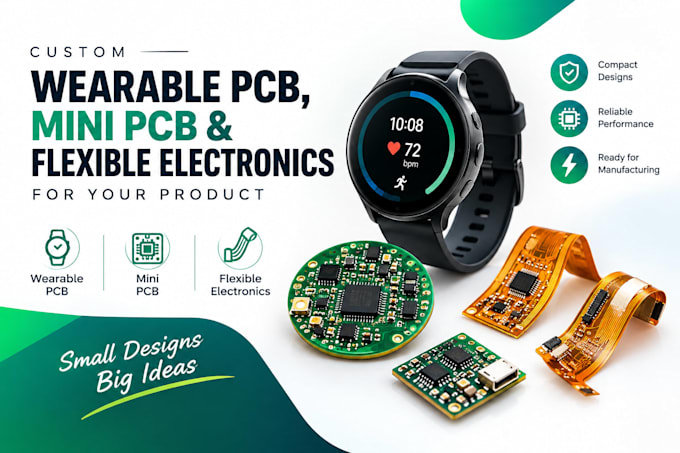 design wearable pcb, mini pcb and flexible electronics for your product