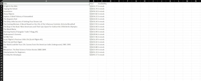 scrape websites and extract data into CSV or excel