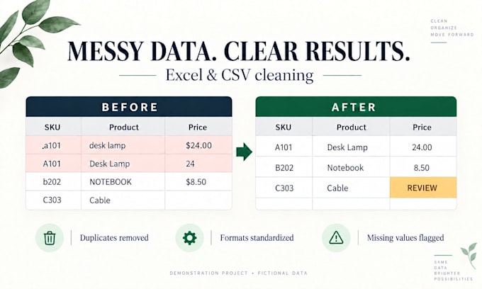 clean and format your excel or CSV data
