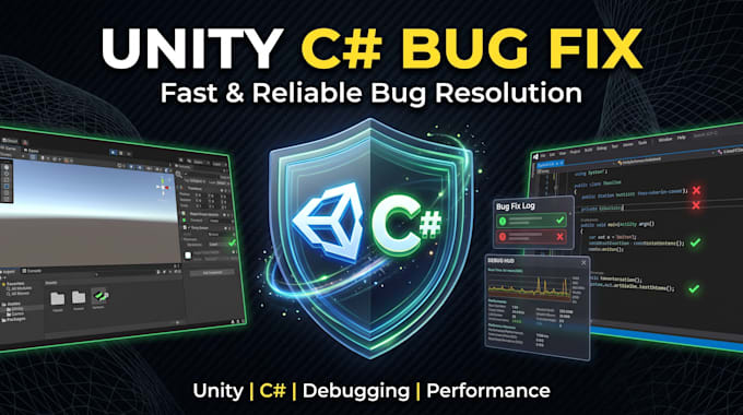 develop unity c sharp mechanics and fix game bugs