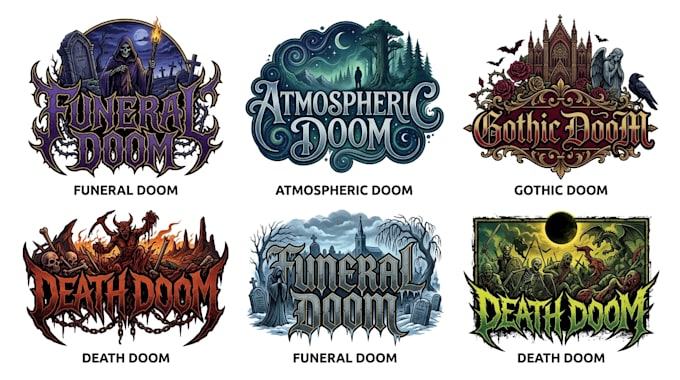 design funeral doom, atmospheric doom, death doom logo