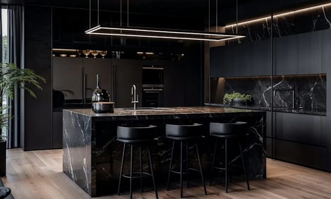 design mozailk kitchen with custom cabinets, 3d layouts, elevation, shop drawing