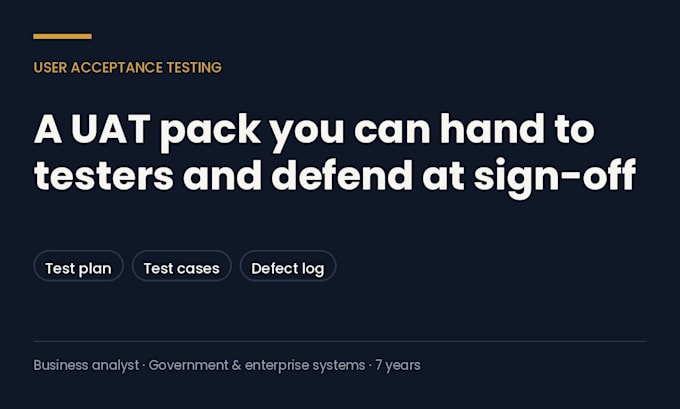 write a uat test plan and test cases for your software