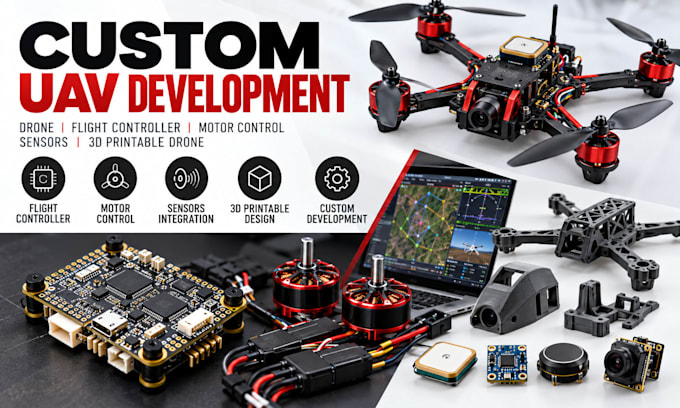 develop custom uav, flight controller, motor control, sensors 3d printable drone