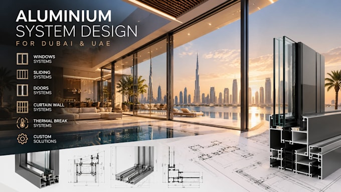 design custom aluminium window and door systems for dubai