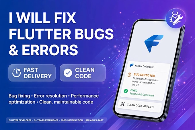 develop flutter mobile app, fix bugs and add new features
