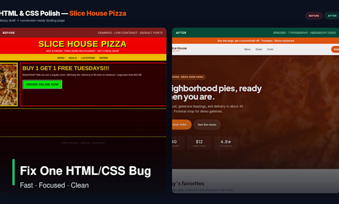 fix one HTML or CSS bug on your webpage