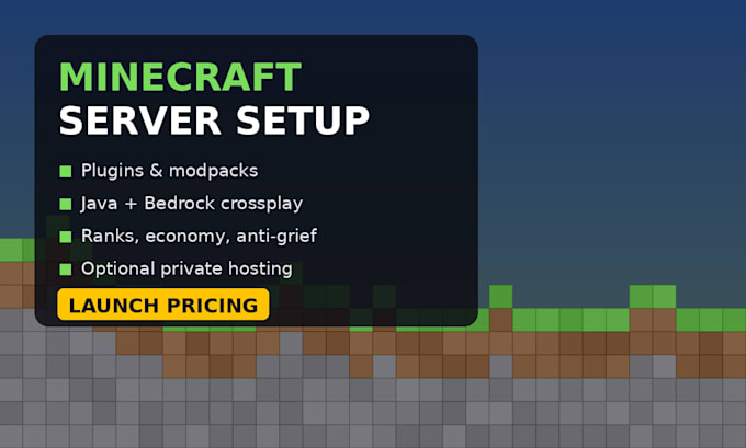 set up and configure your minecraft server with plugins, mods and crossplay
