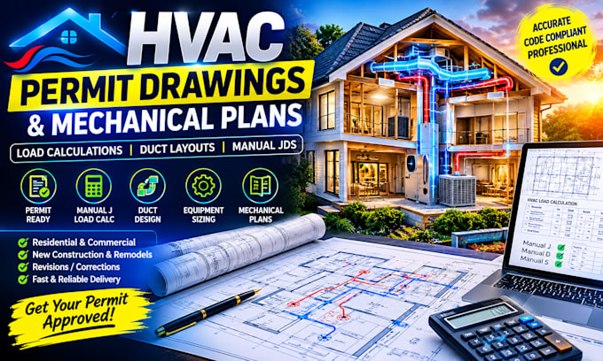 create hvac drawings, mechanical plans and hvac load calculations