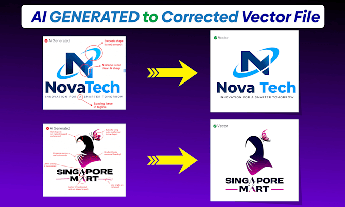 ai generated logo convert to professional vector and source file