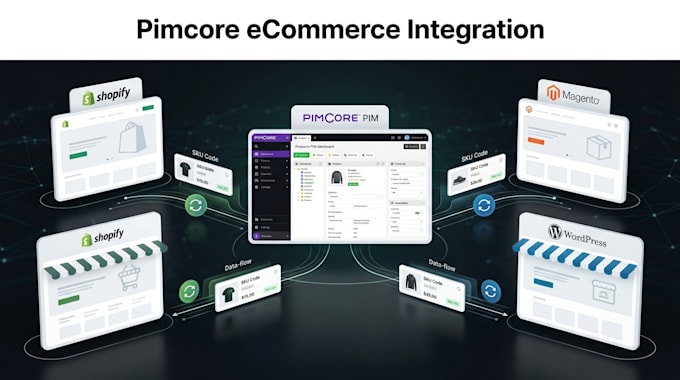 integrate pimcore with shopify, magento and wordpress