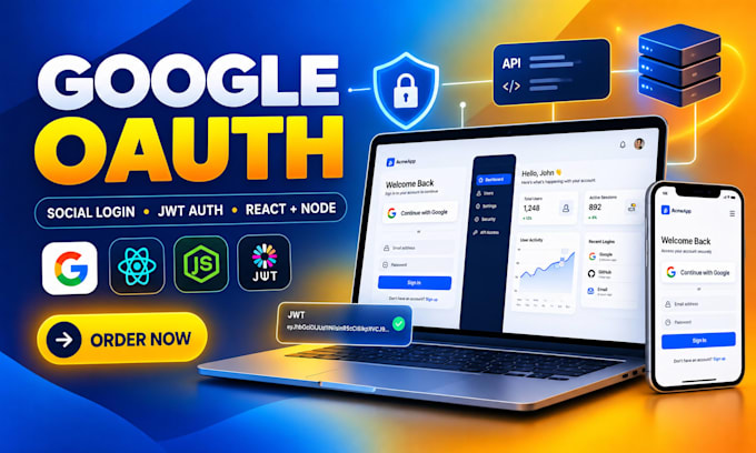 integrate google oauth, social login and jwt authentication in react node