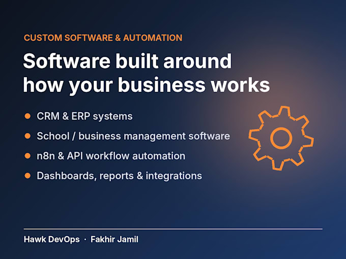 build custom software, CRM, erp or business automation