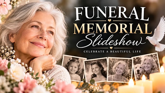 create a heartfelt funeral memorial slideshow within 12hours