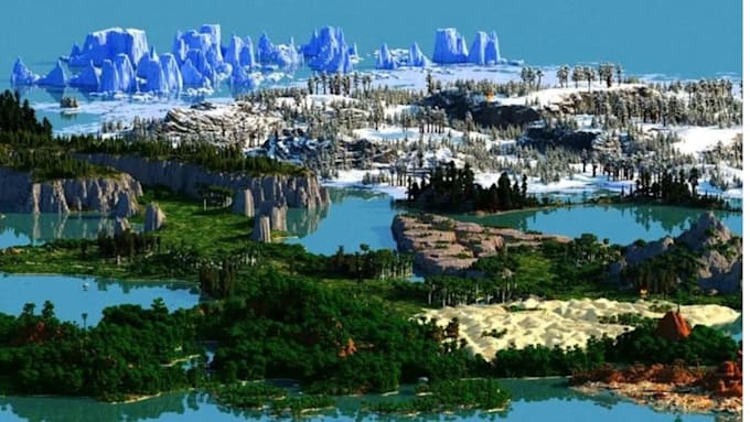 create minecraft terrain map survival island landscape world custom environment