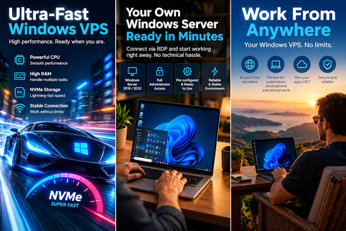 provide a fast windows vps with rdp ready to use
