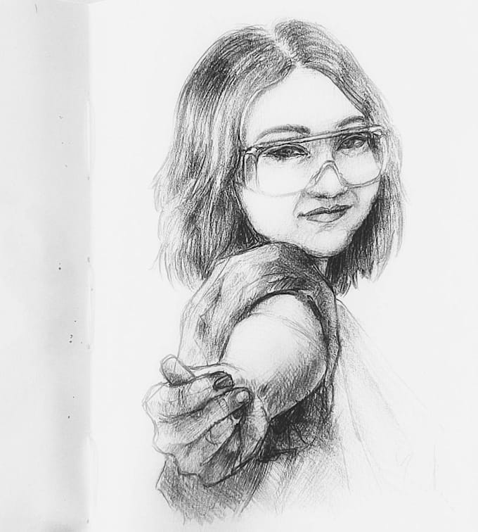create a hand drawn portrait illustration