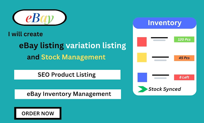 create ebay listing, variation listing, and stock management