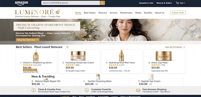 design amazon storefront and amazon brand story