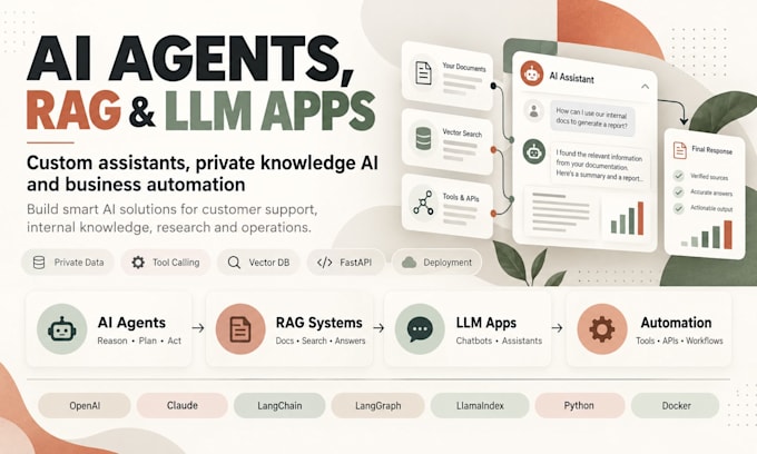 build ai agents, rag chatbots and custom llm applications