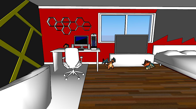 create a 3d architectural model in sketchup