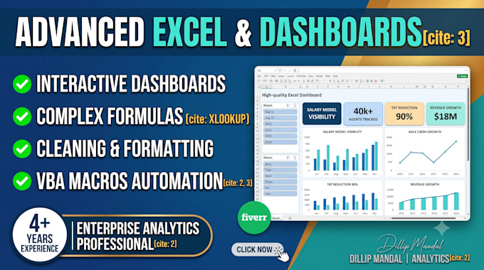 create advanced excel dashboards, formulas