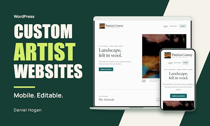 design a custom wordpress artist portfolio or art shop