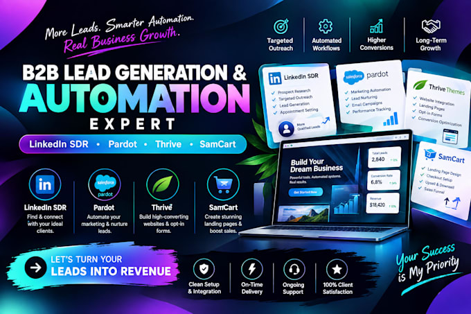 be your linkedin sdr, pardot, thrive and samcart expert