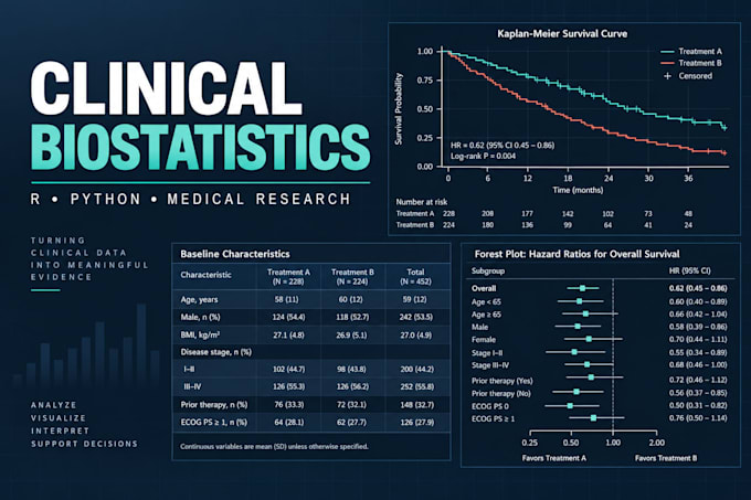 perform biostatistical analysis for clinical and biomedical research