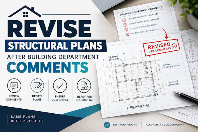 revise structural plans after building department comments