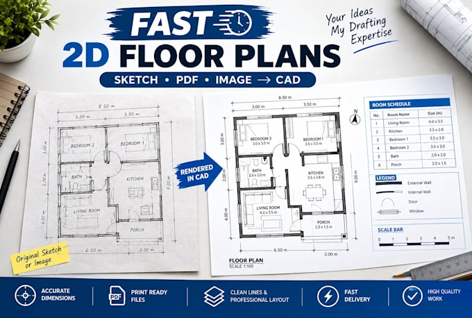 Draw or redraw professional 2d floor plans for real estate and ...