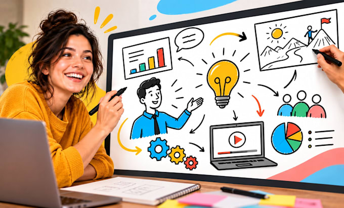 transform your content into engaging hand drawn animated presentation slides