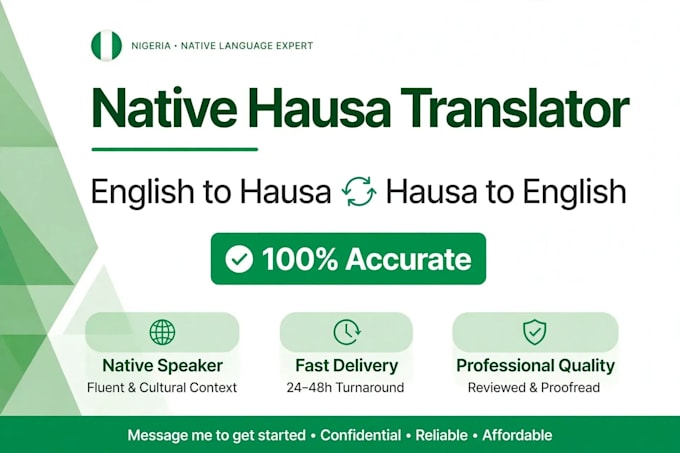 translate english to hausa and hausa to english professionally