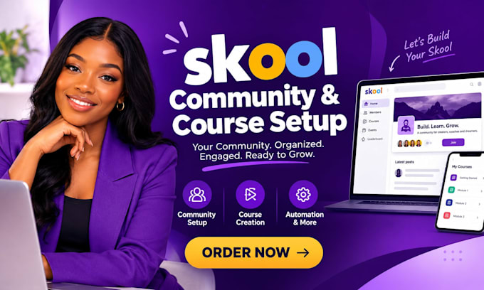 setup skool community, skool course setup, skool community manager, skool upload