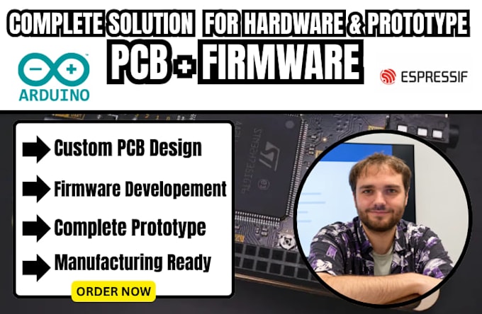 make hardware prototyping, schematic,pcb design,nrf, ble,esp32, stm32,arduino