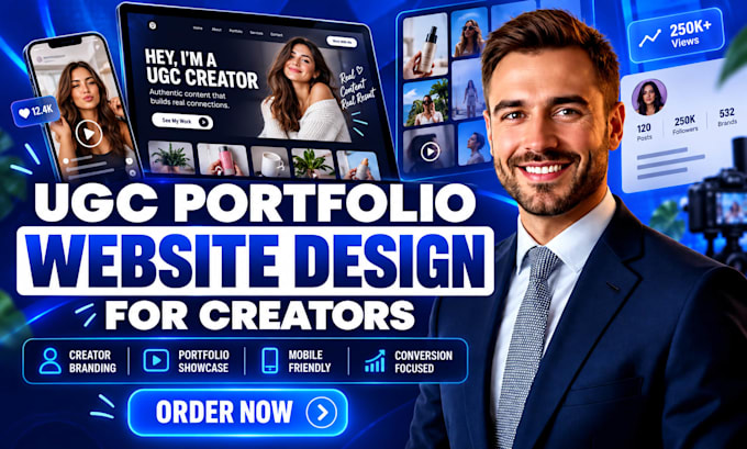 design a ugc portfolio canva website, ugc website and creator portfolio